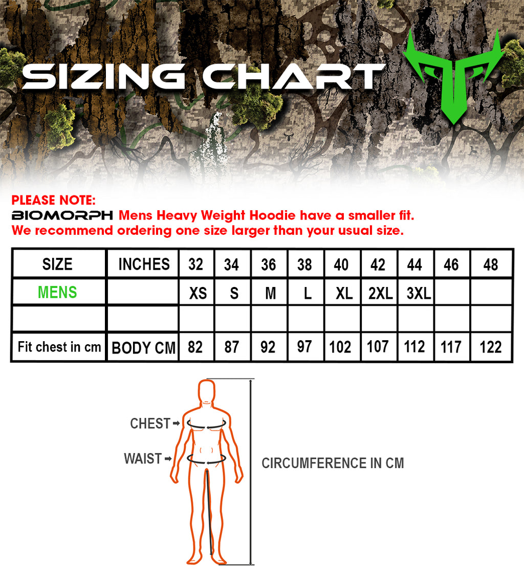 BIOMORPH Men’s Camo Heavyweight Hoodie